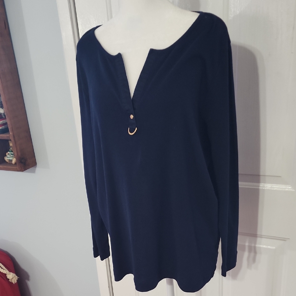 Lauren Ralph Lauren Midnight Blue Long Sleeve Top